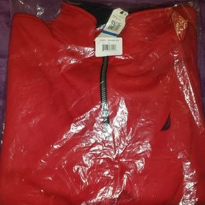 Nautica red fleece sweatshirt.